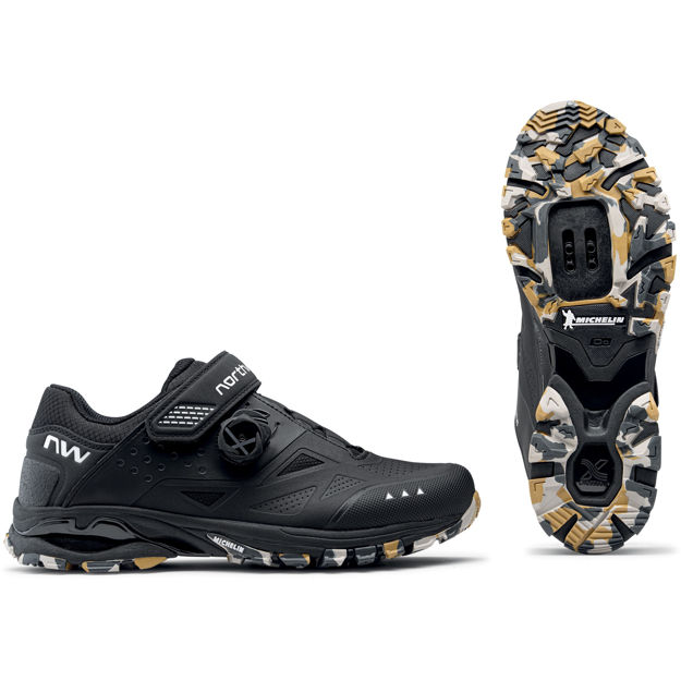 Picture of NORTHWAVE SPIDER PLUS 3 ALL MOUNTAIN SHOES - BLACK/CAMO SOLE